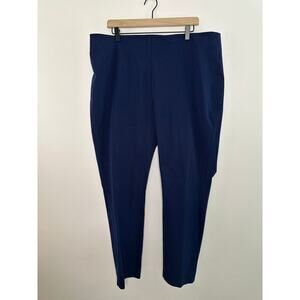 Ralph Lauren Womens Plus Navy High Waist Cotton Blend Ponte Work Legging Sze 18W